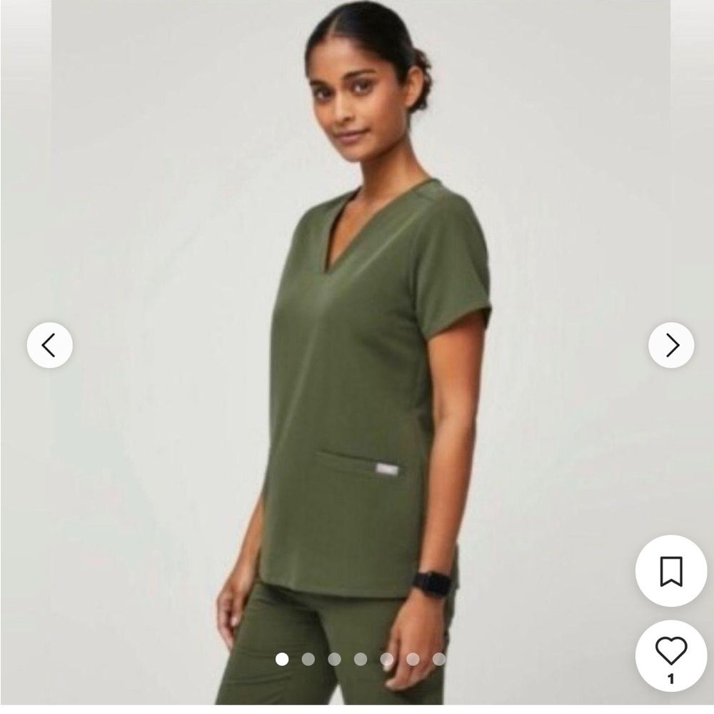 New with tags Olive Green Scrub Top